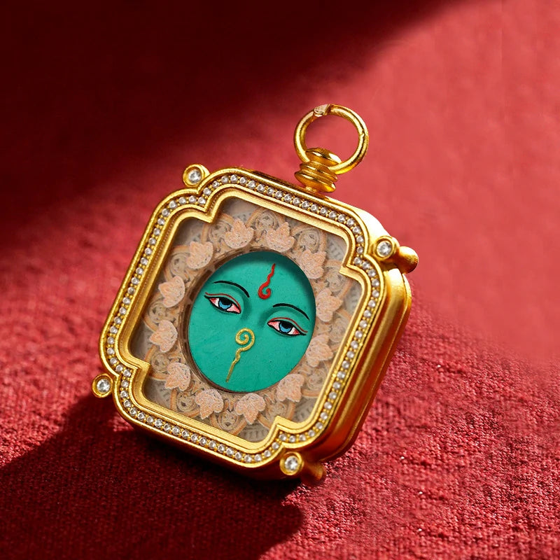 Thangka Paintings Exquisite Square Pendant