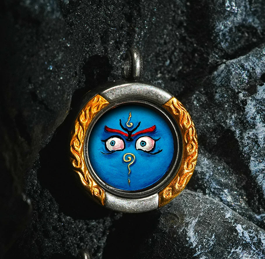Thangka Paintings Retro Lotus Round Pendant