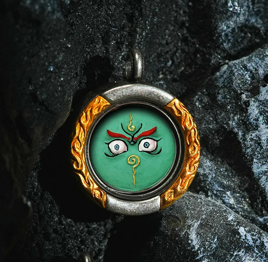 Thangka Paintings Retro Lotus Round Pendant