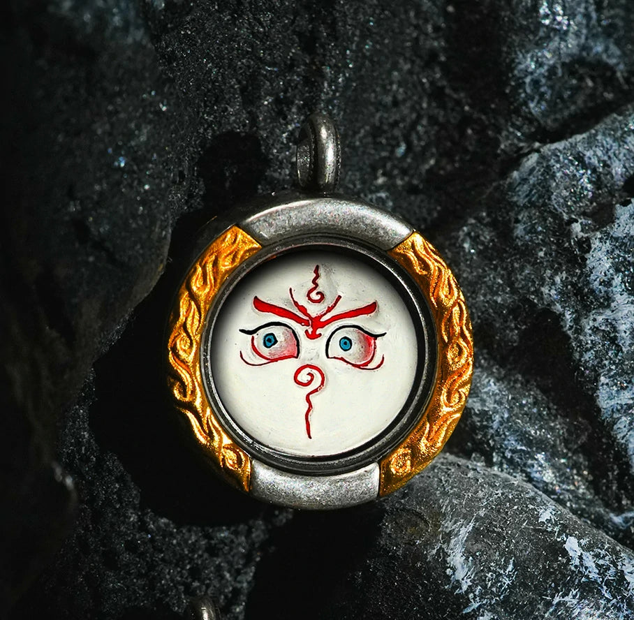 Thangka Paintings Retro Lotus Round Pendant