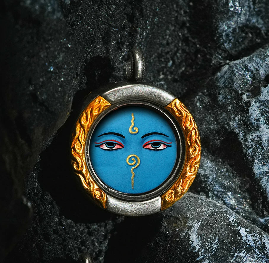 Thangka Paintings Retro Lotus Round Pendant