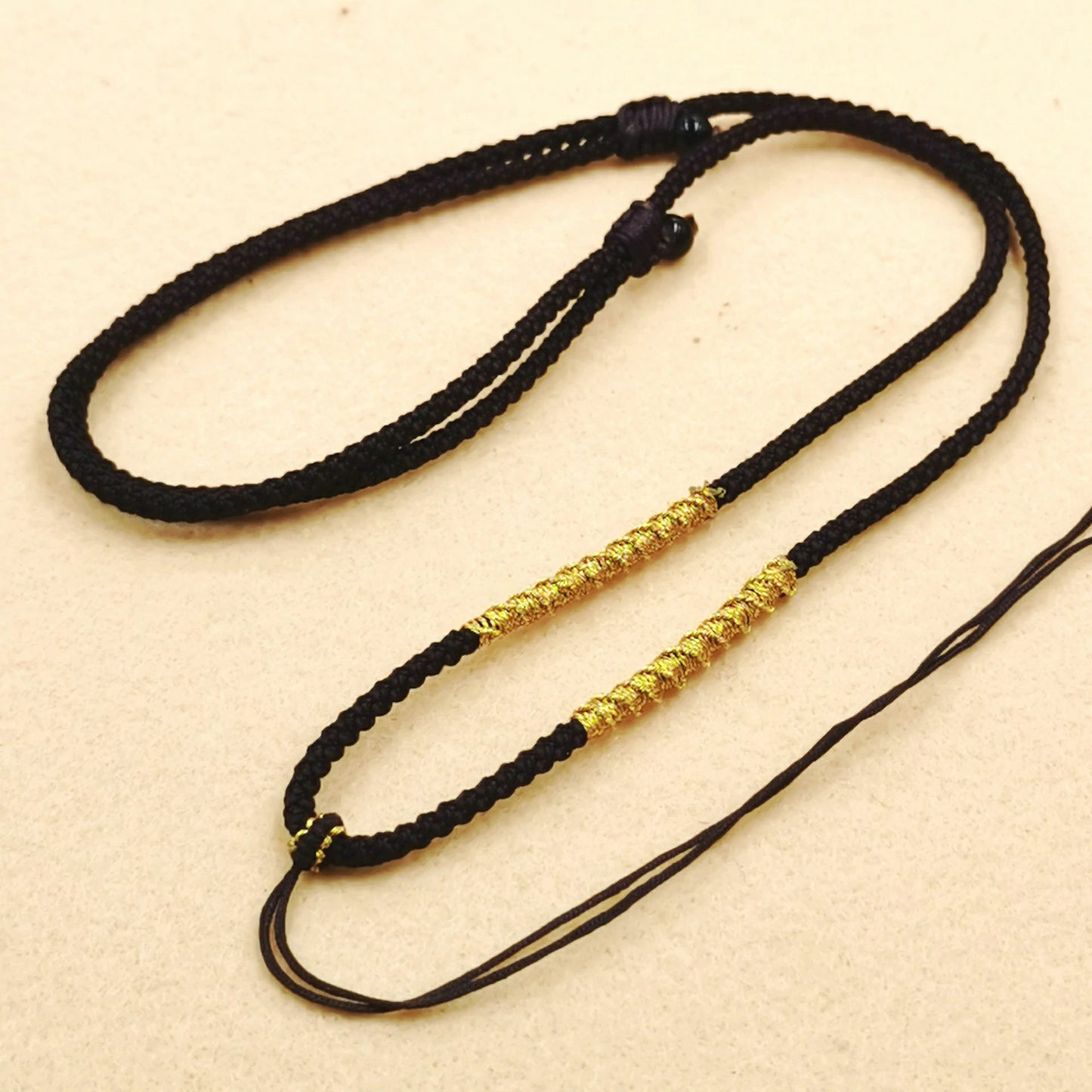 (Unfinished Goods) Tibetan DIY Hand-woven Necklace Rope Thread Golden Knot