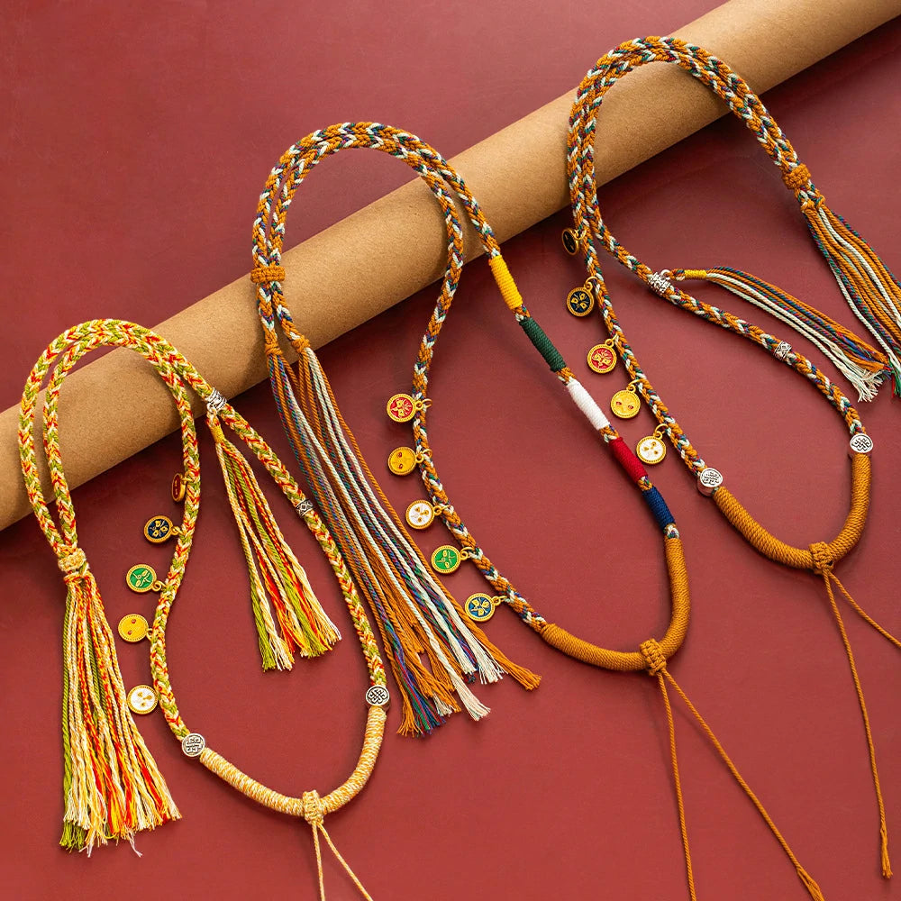 (Unfinished Goods) Tibetan DIY Hand-woven Necklace Rope