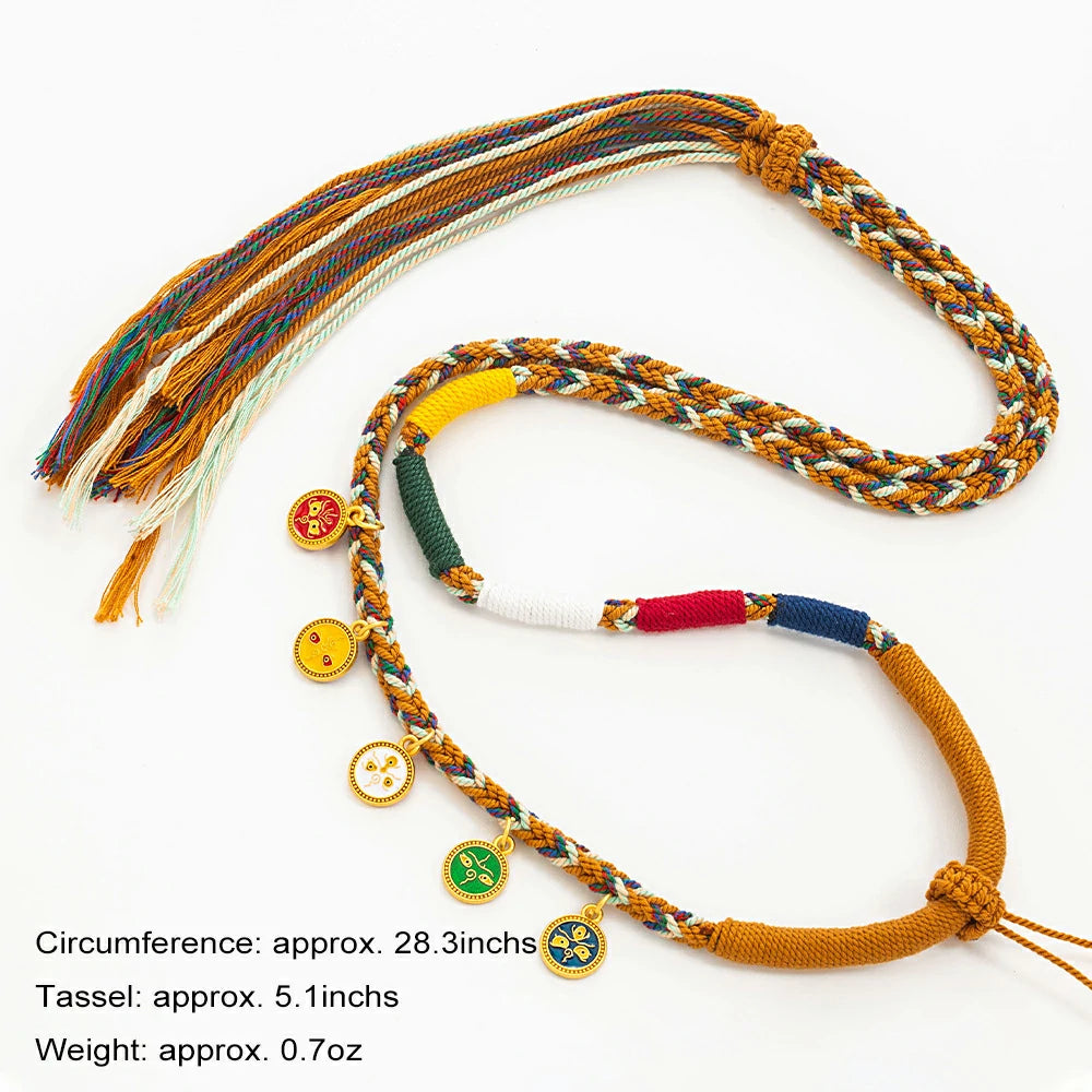 (Unfinished Goods) Tibetan DIY Hand-woven Necklace Rope