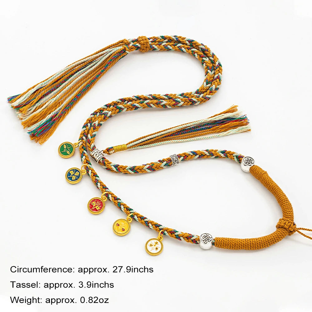 (Unfinished Goods) Tibetan DIY Hand-woven Necklace Rope