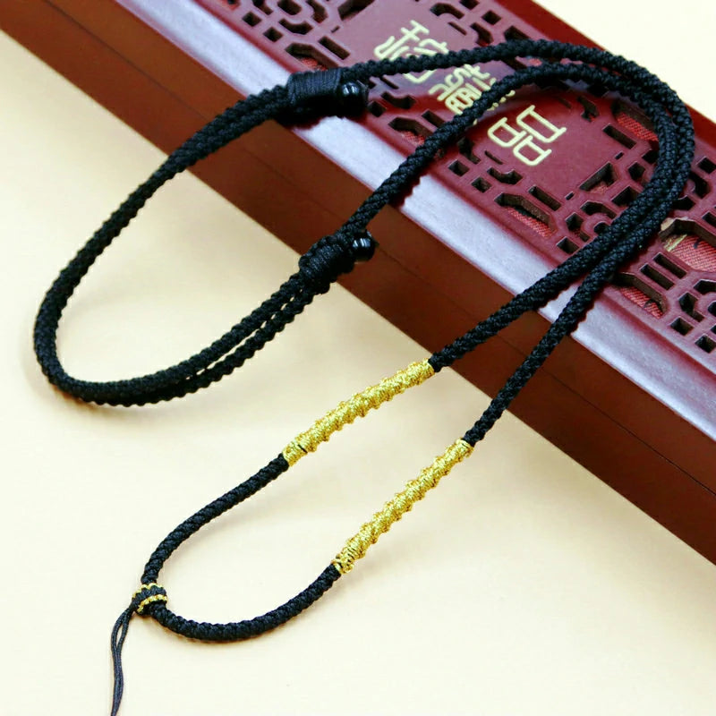 (Unfinished Goods) Tibetan DIY Hand-woven Necklace Rope Thread Golden Knot
