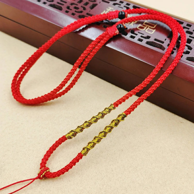(Unfinished Goods) Tibetan DIY Hand-woven Necklace Rope Thread Golden Knot