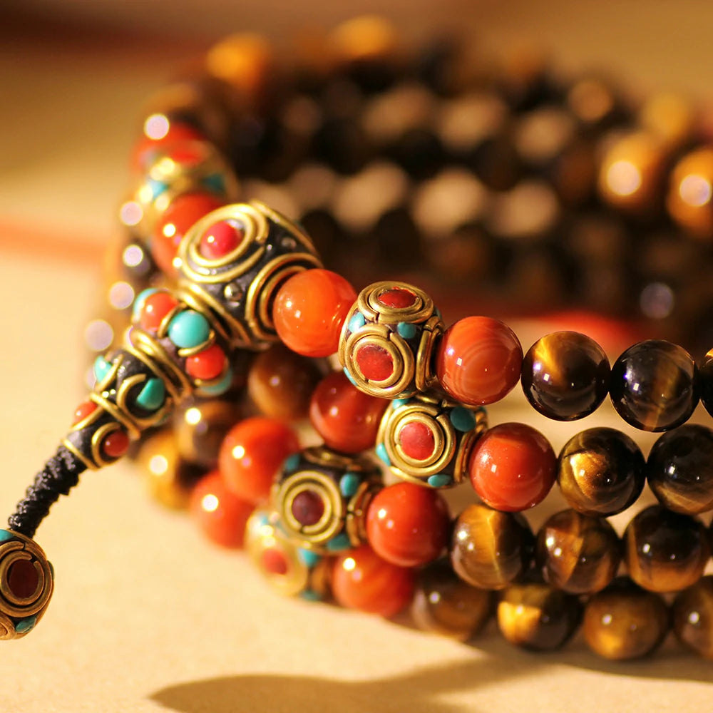 Yellow Tiger Eye Mala Beads