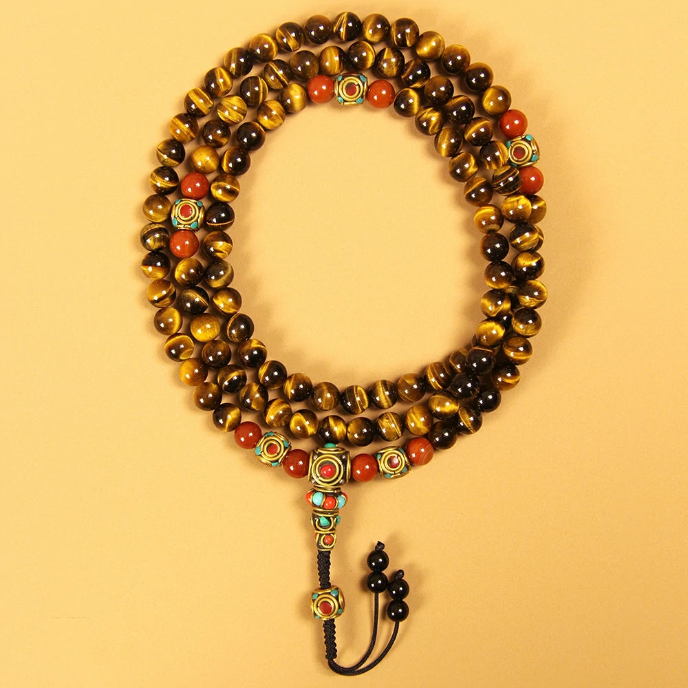 Yellow Tiger Eye Mala Beads