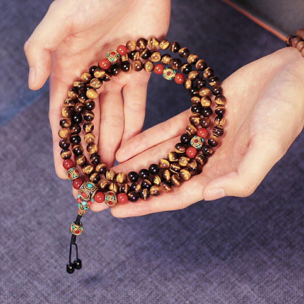 Yellow Tiger Eye Mala Beads
