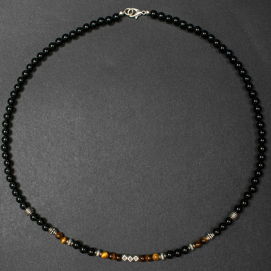 Red Jasper With Onyx Short Mala