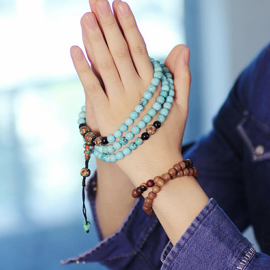 Blue Turquoise Mala Beads