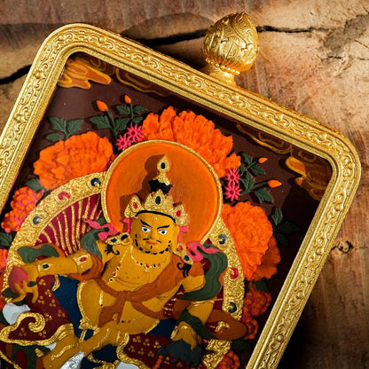 Hand-painted Tibetan Thangka Pendants - Brass Frame