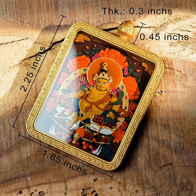 Hand-painted Tibetan Thangka Pendants - Brass Frame