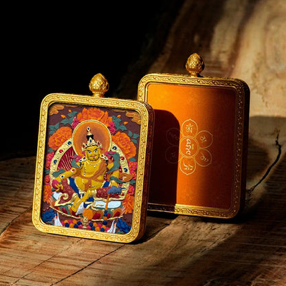 Hand-painted Tibetan Thangka Pendants - Brass Frame