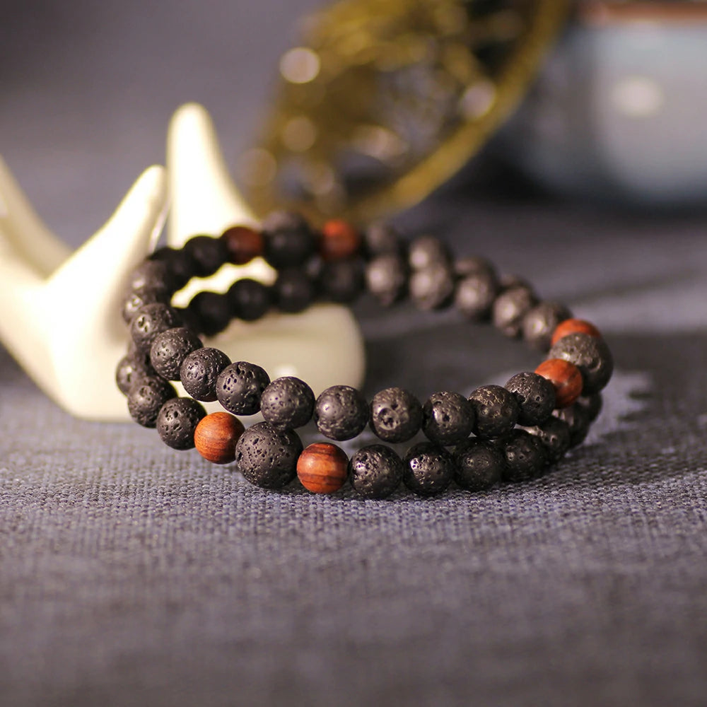 Lava Rock Double Layer Bracelet