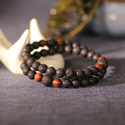 Lava Rock Double Layer Bracelet