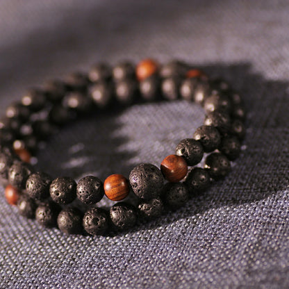 Lava Rock Double Layer Bracelet