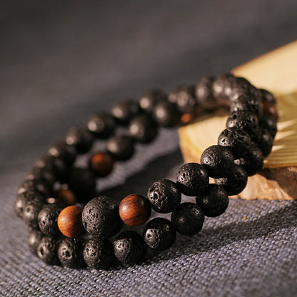 Lava Rock Double Layer Bracelet