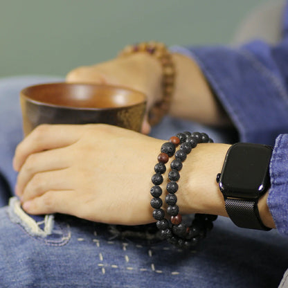 Lava Rock Double Layer Bracelet