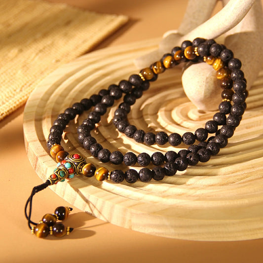 Lava Rock Mala Beads