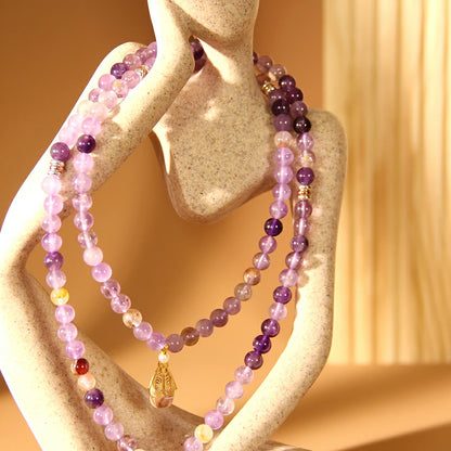 Lavender Amethyst Mala Beads