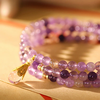Lavender Amethyst Mala Beads