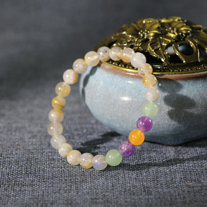 Mystical Moonlit Labradorite Bracelet with Royal Amethyst & Fiery Carnelian