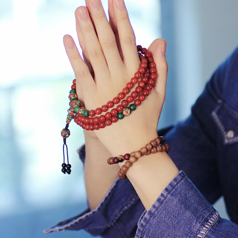 Red Agate Mala Beads