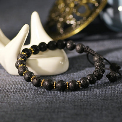Natural Aura - Fashionable Lava Stone Bracelet