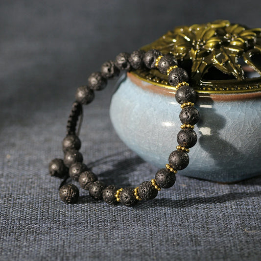 Natural Aura - Fashionable Lava Stone Bracelet