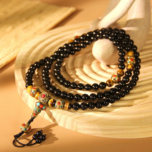 Obsidian Mala Beads