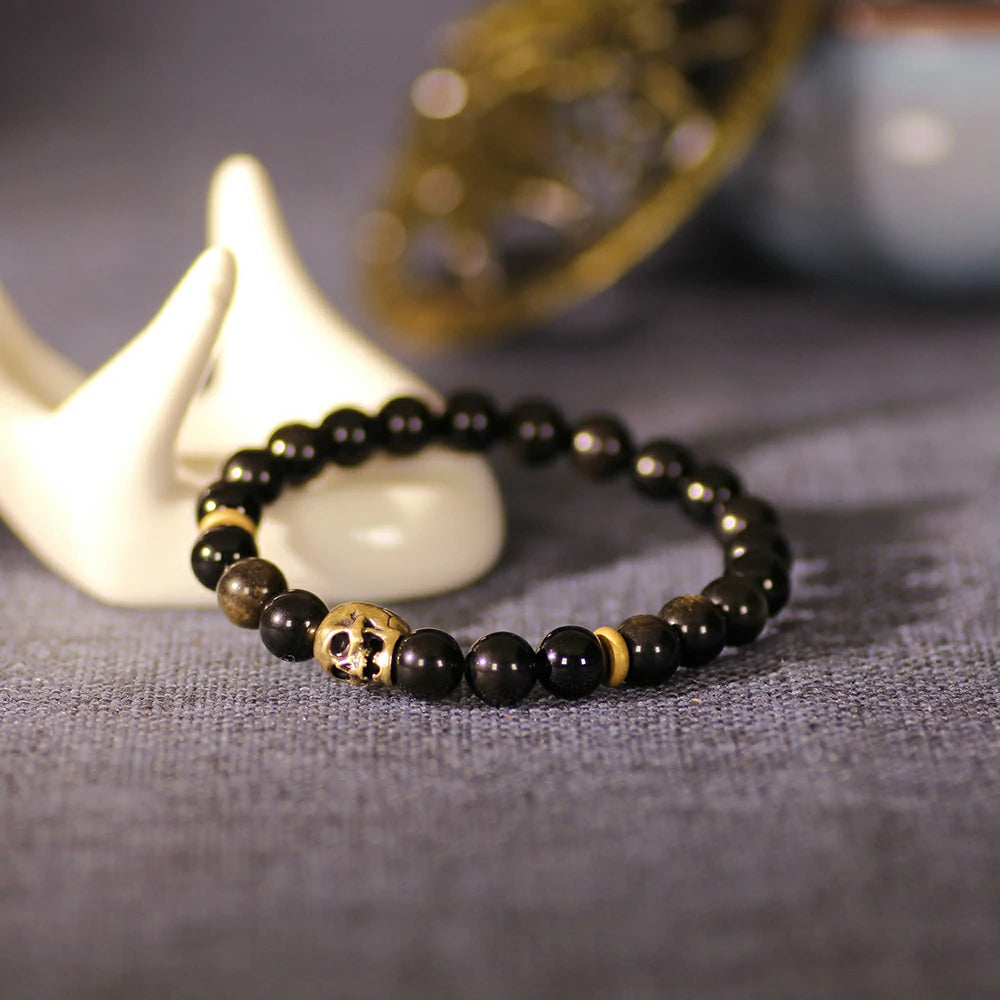 Obsidian With Gold Sheen Obsidian Bracelet