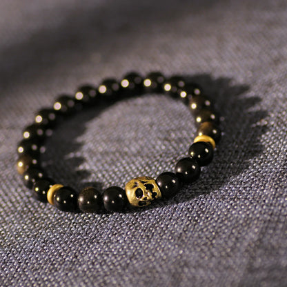 Obsidian With Gold Sheen Obsidian Bracelet