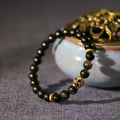 Obsidian With Gold Sheen Obsidian Bracelet
