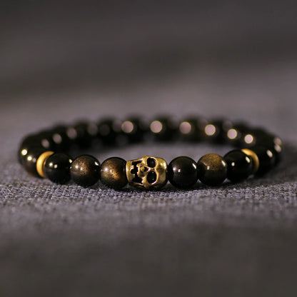 Obsidian With Gold Sheen Obsidian Bracelet