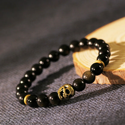 Obsidian With Gold Sheen Obsidian Bracelet
