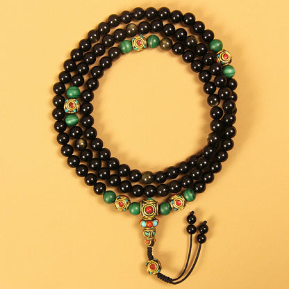 Obsidian With Gold Sheen Obsidian Mala Beads