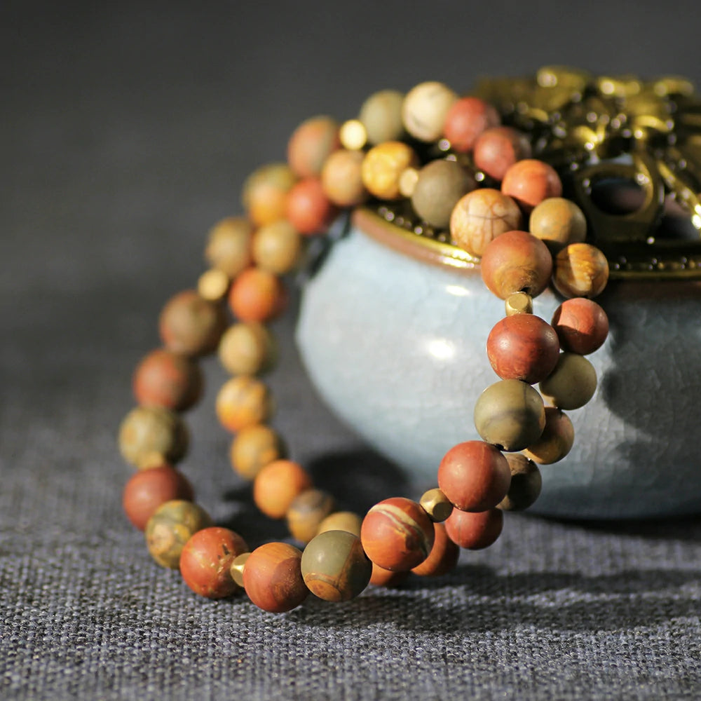 Picasso Jasper Stone Double Layer Bracelet