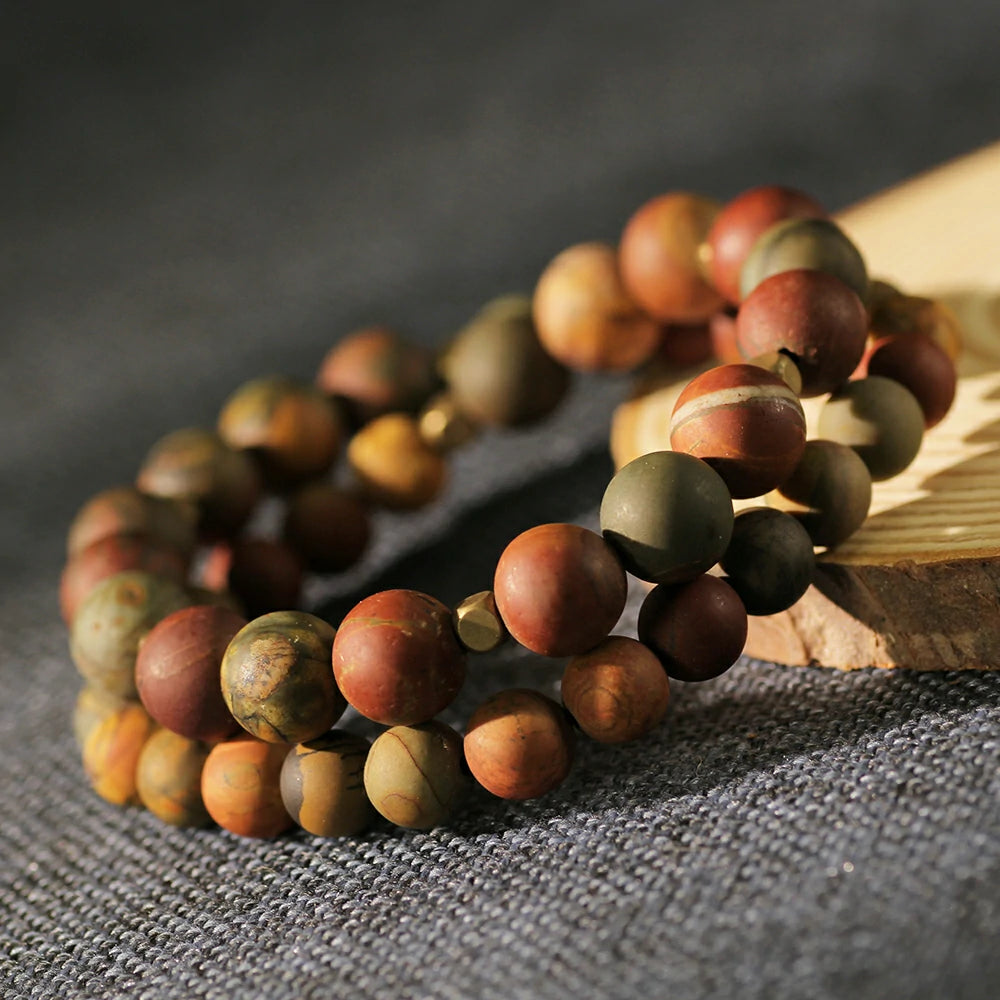 Picasso Jasper Stone Double Layer Bracelet
