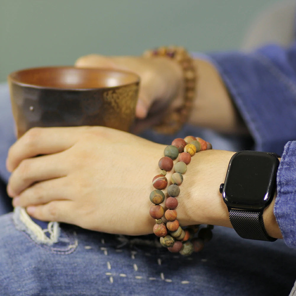 Picasso Jasper Stone Double Layer Bracelet