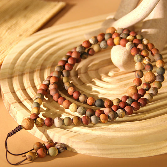 Picasso Jasper Stone Mala Beads
