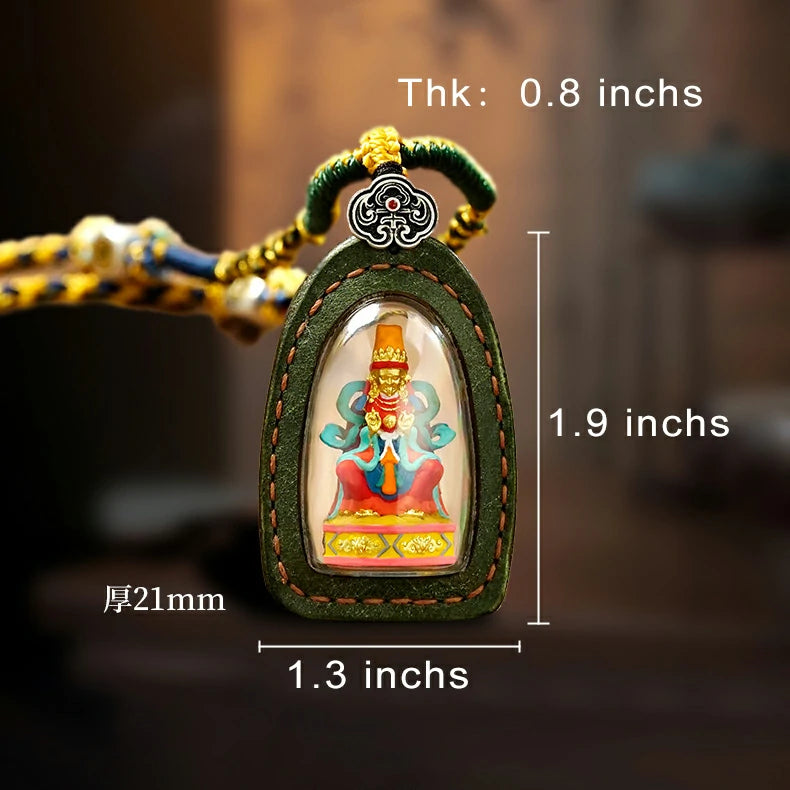 Thangka Hand-painted Handcrafted 3D Buddha Pendant Set