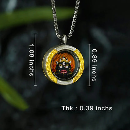 Thangka Paintings Retro Lotus Round Pendant