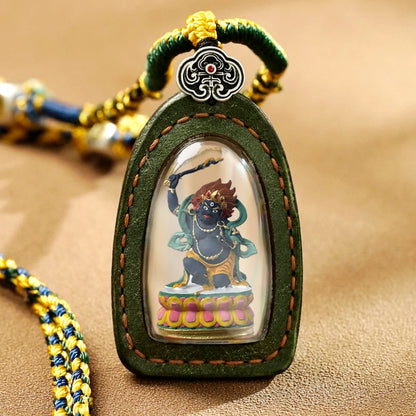 Thangka Hand-painted Handcrafted 3D Buddha Pendant Set