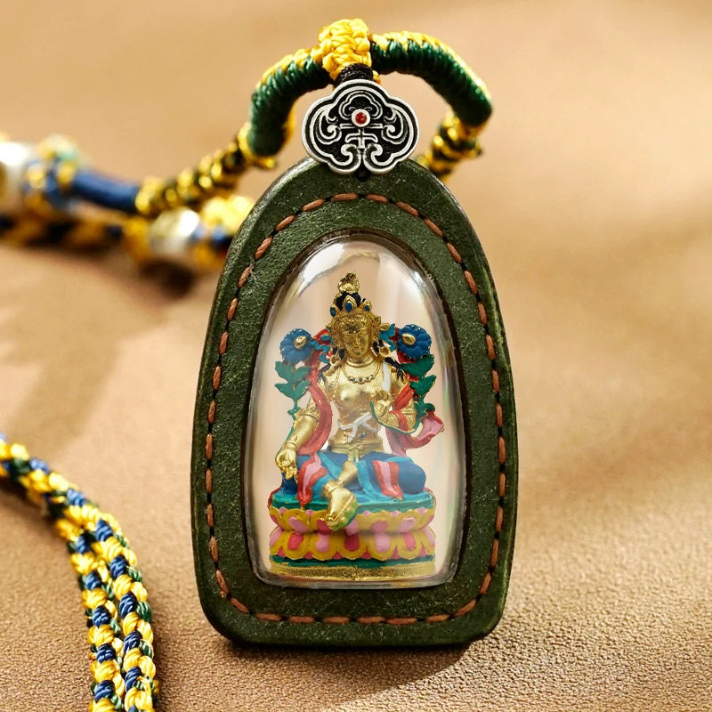 Thangka Hand-painted Handcrafted 3D Buddha Pendant Set