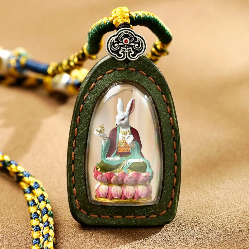 Thangka Hand-painted Handcrafted 3D Buddha Pendant Set