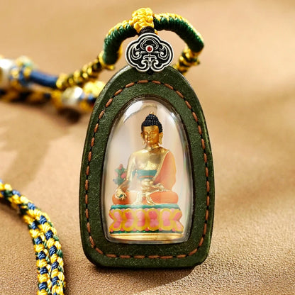 Thangka Hand-painted Handcrafted 3D Buddha Pendant Set