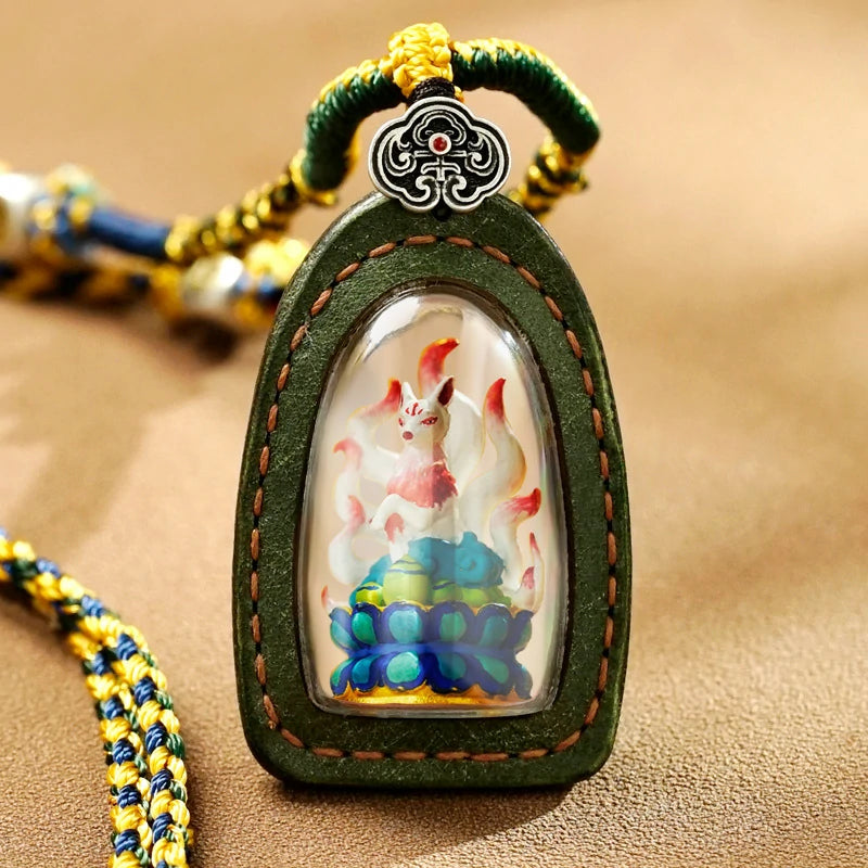 Thangka Hand-painted Handcrafted 3D Buddha Pendant Set