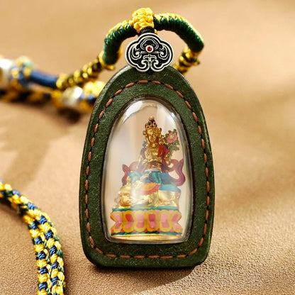 Thangka Hand-painted Handcrafted 3D Buddha Pendant Set